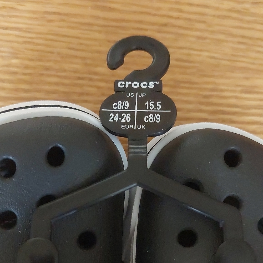 Kids Black and White Crocs - Picture 7 of 8